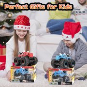 BEEPRINCESS Remote Control Car, 2.4GHz Monster Trucks for Boys Girls with Light, Sound & Spray, Dinosaur Toys Gift for Kids 3 4 5 6 7 8, All Terrain RC Cars for Toddlers with 2 Batteries, Green