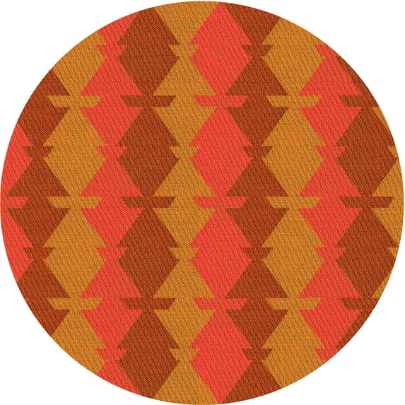 Ahgly Company Machine Washable Indoor Square Transitional Neon Orange Area Rugs, 3' Square