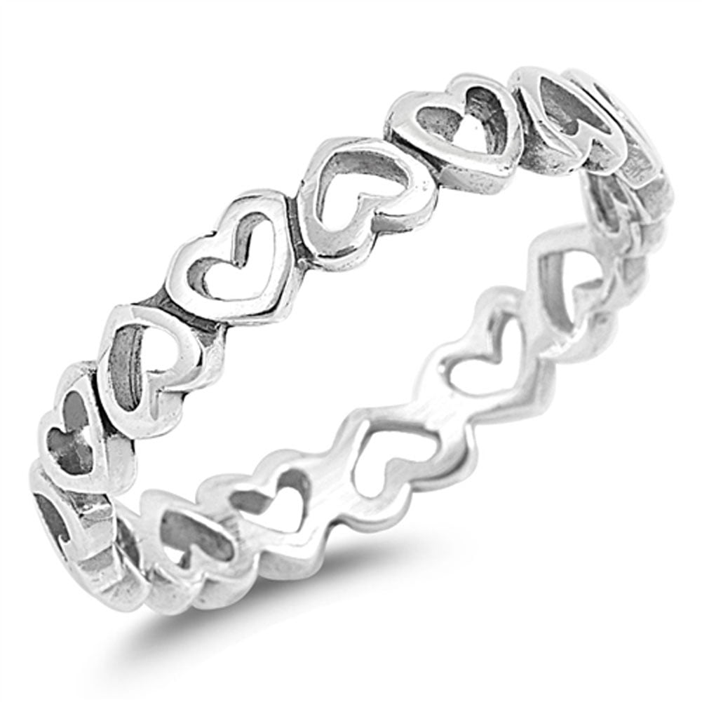 Sac Silver Eternity Heart Love Promise Cute Ring New .925 Sterling