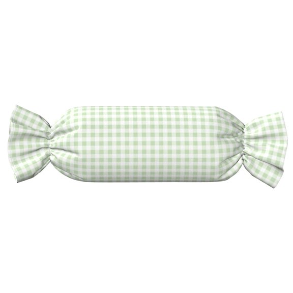 Salouo Pistachio Green Checkboard Pattern Cute Bolster Pillow,Cylindrical Pillow Long Pillow for Bed Round Side Pillow for Knee/Leg/Neck ,- Length 24.4" x 9.8" Diameter