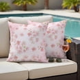 thumbnail image 5 of Spring Pink Flower Pillow Covers 2 Pack Cherry Blossom Floral Plant Gradient Pillowcase Waterproof Outdoor Throw Pillow Cover for Patio Garden Square Cushion 24”x24”, 5 of 9