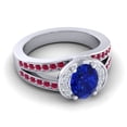 thumbnail image 3 of 2.35 Carat Stunning Oval Cut Blue Sapphire & Red Ruby Gemstone Engagement Ring for Women Solid 18K White Gold Size 5 by Diamond-Capitals, 3 of 8