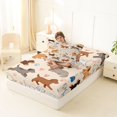 thumbnail image 4 of Manfei Cartoon Pug Twin Fitted Sheet, Dalmatian Dog Paw Bedding, Cream, 2-Piece, 1 Fitted Sheet and 1 Pillowcase, 4 of 6