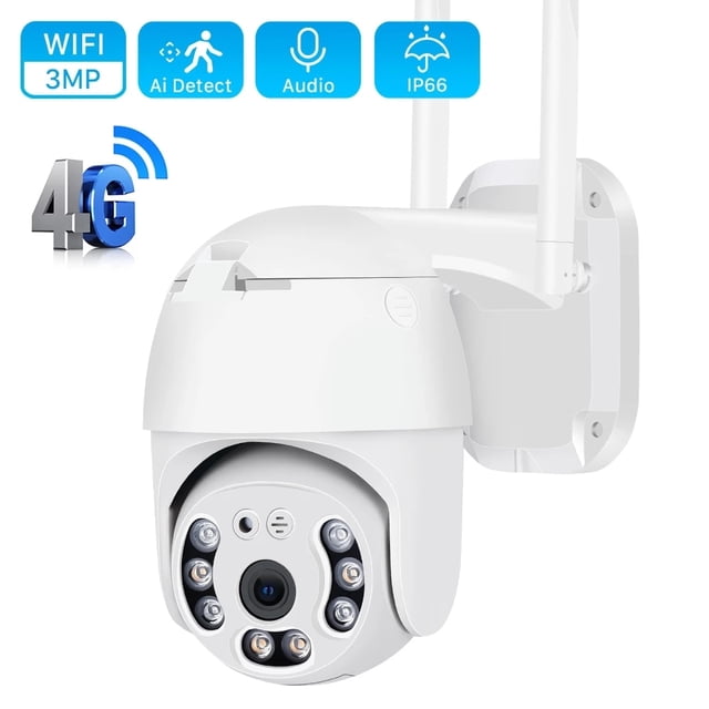 Cámara de seguridad IP 4G con tarjeta SIM, Wifi, 1080P, 3MP, Full HD, inalámbrica, PTZ, para exteriores, Audio bidireccional, IA, detección humana, CCTV