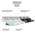 thumbnail image 2 of adidas Girl's Superlite 6-Pack Super No Show Socks - Medium - White/Clear Aqua Blue/Black, 2 of 4