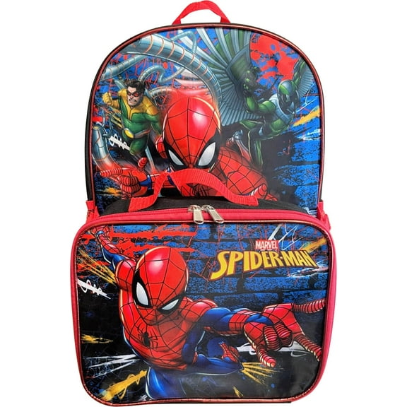 Marvel Spiderman 16" Backpack With Detachable Lunch Box