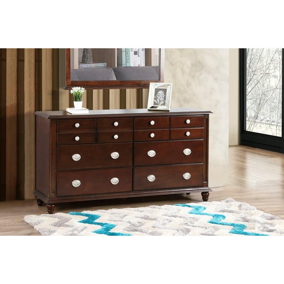 Glory Furniture Summit 6 Drawer Dresser in Cappuccino
