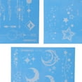 thumbnail image 3 of Tatuajes Falsos Luminiscentes de 3 Piezas para Navidad con Patrón de Luna, Tatuaje Temporal para Adultos en Azul Fluorescente, 3 of 5