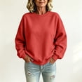 thumbnail image 3 of Womens Oversized Sweatshirts Basic Solid Tops Fall Winter Clothes Crewneck Outfits Pullover, 250, 3 of 6