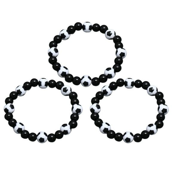 OFFIGAM 4Pcs Sports Themed Bracelets for Men Lightweight Soccer Fan Accessories