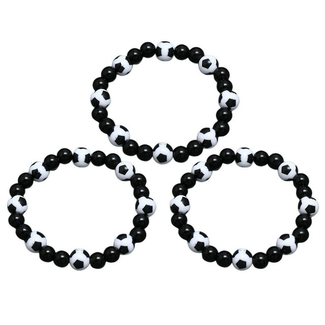 Miangastore Bracelet de Soccer Portable Bracelets de Poignet à Thème de Soccer Résine 3 Pcs