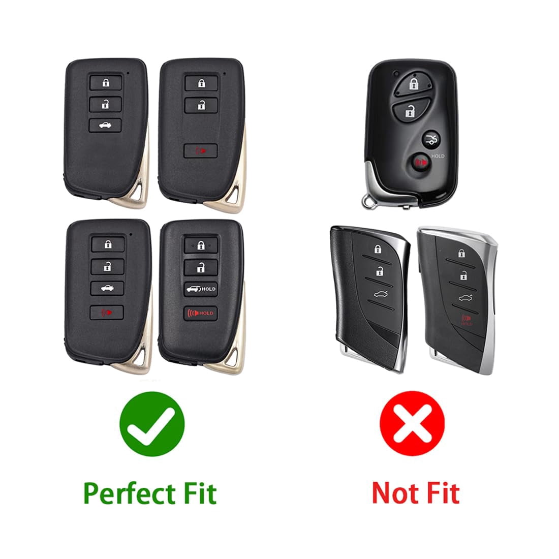Zinc Alloy Gradient Glass Back Cover Key Fob Case Holder Shell Accessories Compatible for Lexus ES is GS NX LS RX RC 300h 350 200t 250 300 F 450h 460 600h Smart Key Case