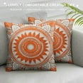 thumbnail image 3 of GOSMITH  Mandala Accent Decorative Throw Pillow Covers Orange, 3 of 5