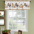 thumbnail image 3 of Thanksgiving Pumpkin Curtain Valances for Windows, Kitchen Valance Window Treatments Panel 2 Pack, Turkey Sunflowers Fall Maple Rustic Rod Pocket Short Curtains for Bathroom Bedroom 42 x 18 Inch, 3 of 8