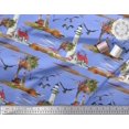thumbnail image 3 of Soimoi Cotton Jersey Fabric Lighthouse,Bird & Tree Nature Print Sewing Fabric Yard 58 Inch Wide, 3 of 4