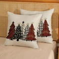 thumbnail image 2 of Christmas Pillow Covers 18x18 Set of 2 Christmas Decorative Linen Red Pillowcase Buffalo Colorful Xmas Trees Throw Pillows Winter Farmhouse Holiday Decor Outdoor Cushion Covers for Couch Home, 2 of 6