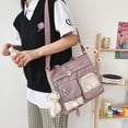 thumbnail image 4 of Multi-Pockets Crossbody Bag for Women, Adjustable Messenger Bag with Pendant for School Daily (A), 4 of 7