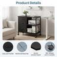 thumbnail image 6 of EDX 3 Drawer Mobile File Cabinet, Rolling Storage Cabinet with Open Storage Shelf, Fabric Lateral Filing Cabinet for Home Office, Black, 6 of 8