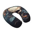 thumbnail image 2 of Daiia Vintage Leaf Flower Skull Pattern Travel Pillow 100% Pure Memory Foam Travel Neck Pillow, Airplane Pillow U-Shaped Neck Pillow Ergonomic Travel Pillow, 2 of 8