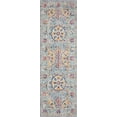 thumbnail image 3 of Transitional 2x8 Area Rug (2'2'' x 7'3'') Medallion Aqua, Pink Indoor Runner Easy to Clean, 3 of 9