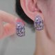thumbnail image 3 of par de pendientes de botón con temperamento brillante, elegantes, geométricos, brillantes, para vestir, regalos de San Valentín, para mujer, color blanco, código de producto 65770 blanco, 3 of 5