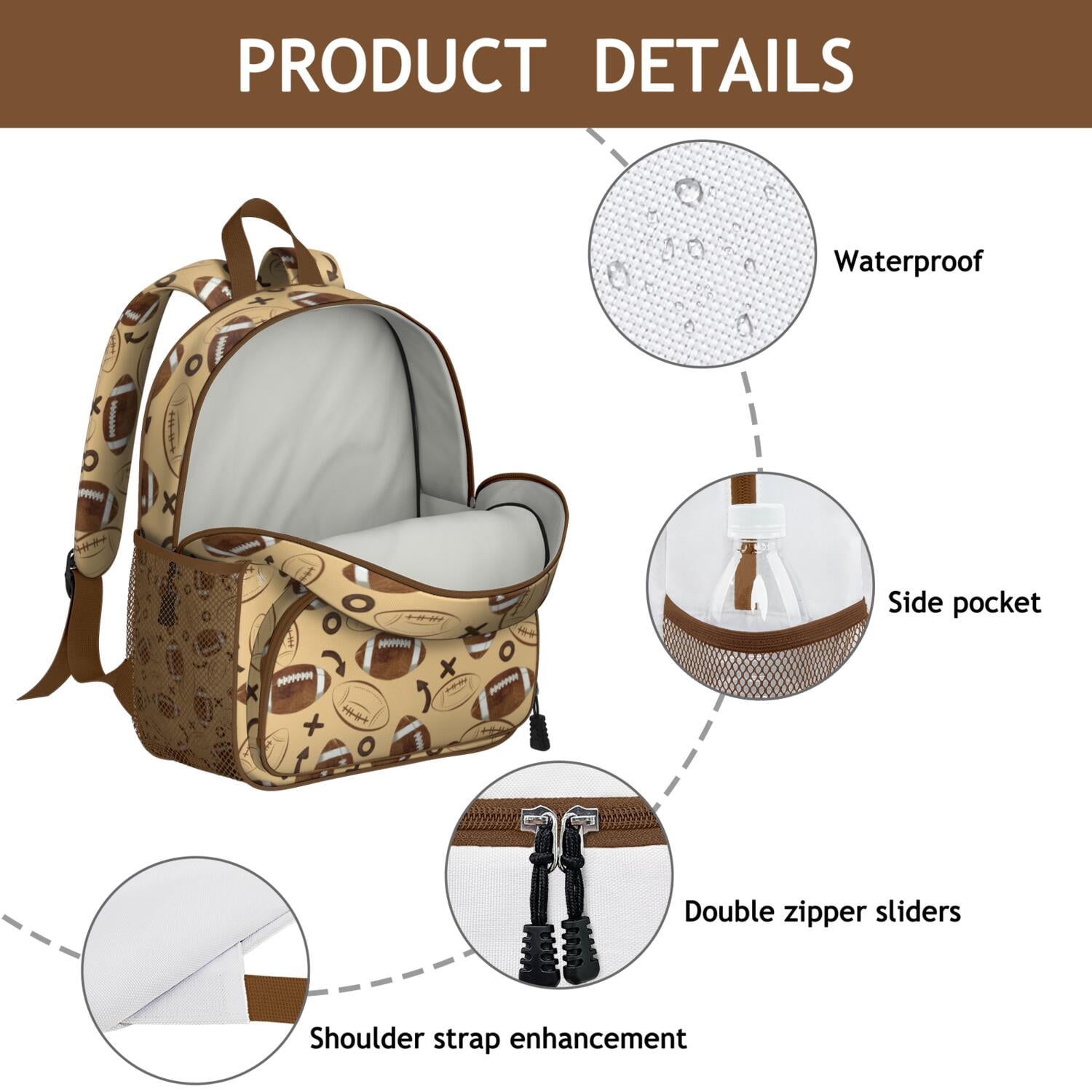 Ergonomic Backpack for Boys - Waterproof, Adjustable with Sports Design for Baseball, Soccer, and Tennis