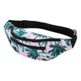 thumbnail image 1 of Riñonera Vibe Festival Gear Negro Holográfico Plateado Dorado Hojas de Palma Rosa Tropical para Homb, 1 of 7