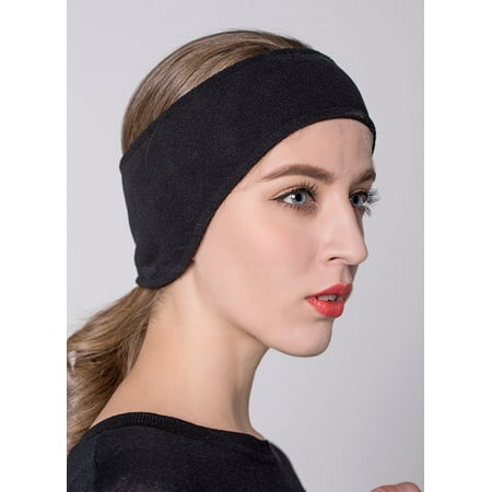 Running Ear Band Headbands for Women, Outgeek Bandana Yoga Outdoor Sports Headband Wide Fleece Ear Warmer Stretch Elastic Running Headband for Girls Men Unisex (Black) ()
