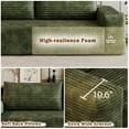 thumbnail image 5 of 63" Corduroy Boneless Couch, 2-Seater Compression Sofa with 3 Throw Pillows, No Assembly Required, Comfy Loveseat Sofa in a Box, Deep Seat, Modern Couches for Living Room, 5 of 10