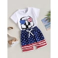 thumbnail image 3 of Bagilaanoe 4th of July Clothes for Toddler Baby Boys Short Sleeve Print T-shirt Tops + Shorts 3M 6M 12M 18M 24M 3T Kids Independence Day Outfits 2pcs Short Pants Set, 3 of 8
