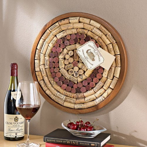 Wine Enthusiast Round Wine Cork Board Kit