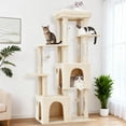thumbnail image 1 of Yeshouse Árbol para gatos de 155 cm, varios niveles, ideal para gatos grandes y Maine Coon, con percha gigante, 2 compartimentos, postes rascadores de sisal y pelotas colgantes, 1 of 7