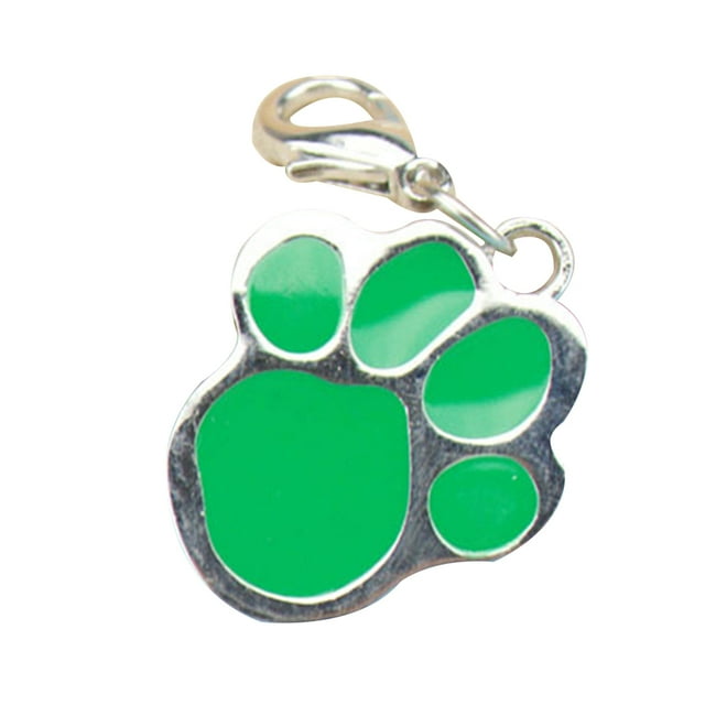 Methold Collar con etiqueta de perro con estampado de pata, colgante de huella, cadena, joyería de animales para Gato y mascota Suministros para perros Verde