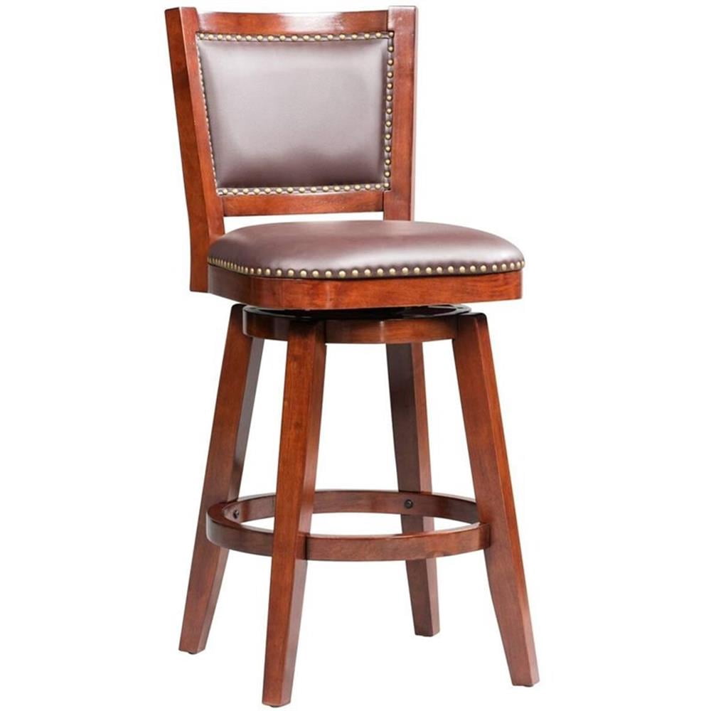 Boraam Broadmoor Wood Kitchen Swivel Bar Stool - Cherry Finish
