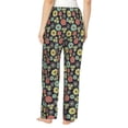 thumbnail image 3 of Naloa Daisies Flowers Print Women’s Ultra-Soft Comfy Pajama Lounge Pants with Pockets & Drawstring, 3 of 8