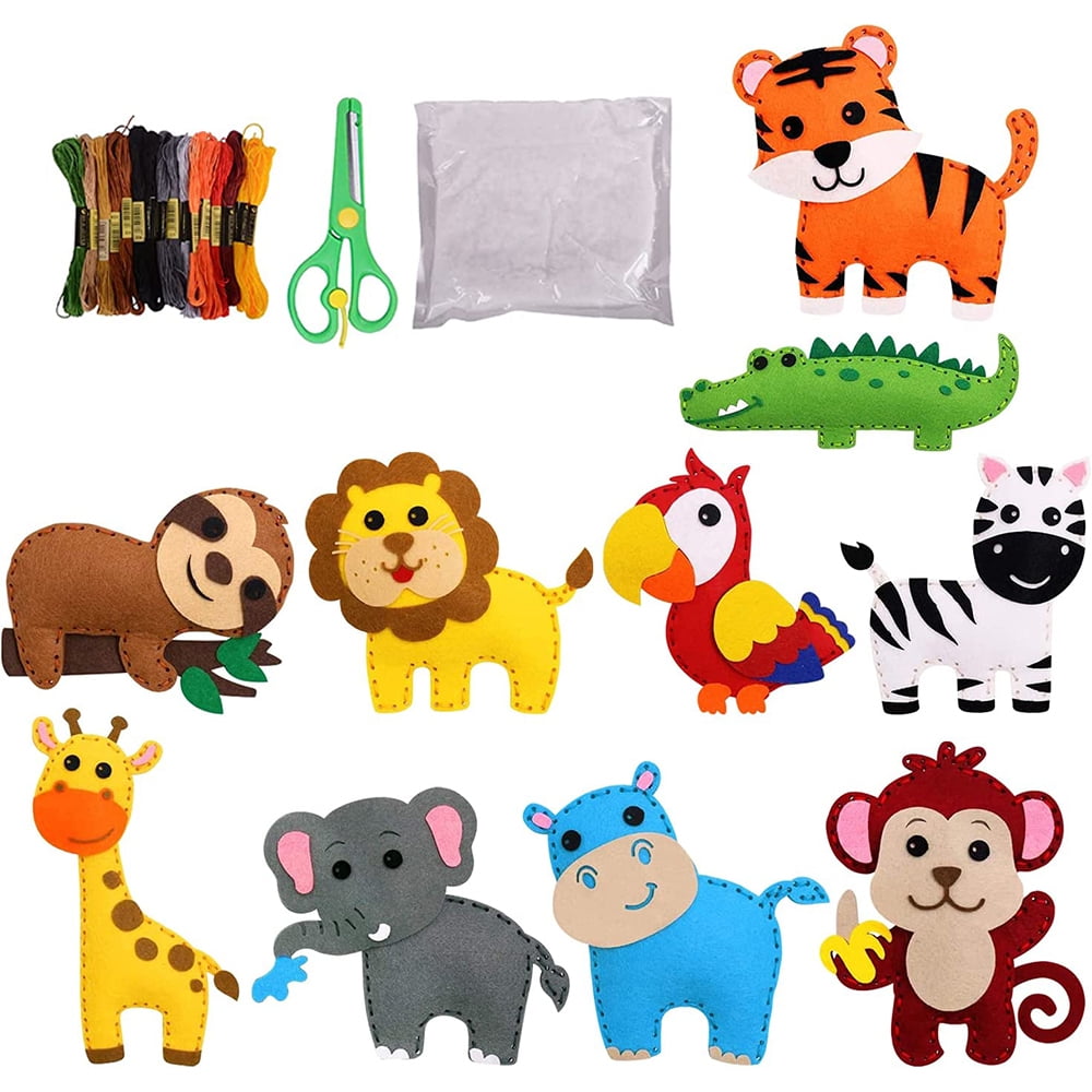 Fangsheng Animals Craft Kit DIY Educational Sewing Felt Set for Girls