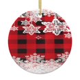 thumbnail image 1 of Adorno navideño colgante de nieve y cuadros escoceses para árbol de Navidad - Decoraciones colgantes de cerámica para fiestas - Ideas para regalar adornos navideños, 1 of 8