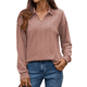 thumbnail image 3 of Suéter de Mujer de Color Liso, Otoño e Invierno 2025, con Solapa Holgada y Larga. Rosa XL, 3 of 9