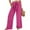 Hot Pink, variant on Hauaitttt Women's Wide Leg Pants with Adjustable Waistband and Flowing Tie Knot Casual and Loose Pants with Pockets Leggings Flare Dress Pants for Women Cropped Pants for Women Casual Petite Women