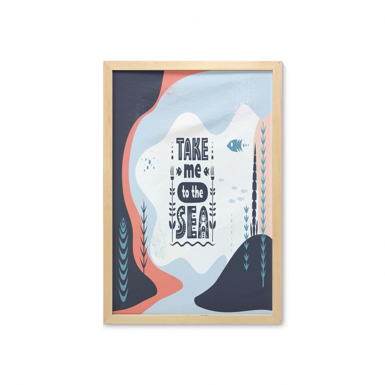 Deep Sea Wall Art with Frame, Take Me to the Sea Lettering with ...