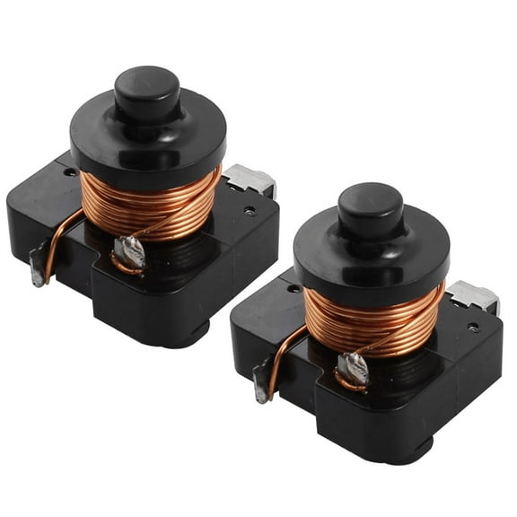 Unique Bargains 2Pcs 1/3HP Black Plastic Case Freezer Refrigerator Coil Relay Starter