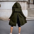 thumbnail image 4 of DHFJKG Womens Zip Up Long Hoodies Solid Color Mid-Length Hooded Jacket With Pockets Winter Leisure Coat, 4 of 6