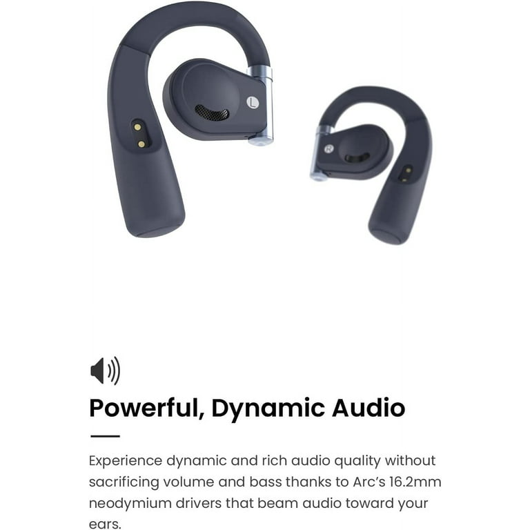 Cleer Audio ARC Open-Ear Ear Hook Design Flexible Hinge True Wireless  Earbuds (Blue)