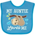 thumbnail image 3 of Inktastic My Auntie Loves Me with Sloth and Hearts Boys or Girls Baby Bib, 3 of 4