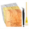 thumbnail image 1 of Hojas de Pan de para Arte, 3 Colores, 150 Hojas de Papel de Aluminio Dorado para Decoración de Manualidades, Pintura con Pinzas y Pincel, 1 of 6