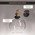 thumbnail image 2 of DELight Vintage Industrial 7.9 Ball Shape Glass Light Wall Sconce Edison Lamp for Cafe Kitchen Transparent, 2 of 9