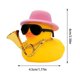 thumbnail image 3 of Pato de goma para salpicadero de coche, decoración con chirriante, patito amarillo con sombrero, adornos, accesorios para automóviles, 3 of 5