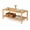 Natural, variant on Furnibear 2 Tier Boho Rectangular Coffee Table with Rubber Wood Frame and Faux Rattan Open Storage Shelf for Living Room Home Office, Rustic Brown