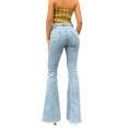 thumbnail image 4 of Franhais Women Vintage Flared Jeans, Adults High Waisted Solid Color Denim Pants with Pockets, 4 of 9