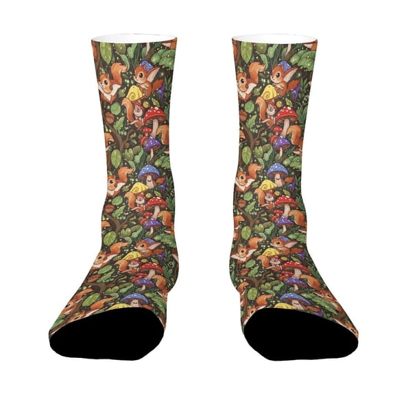 Flying Squirrel Gliding Funny Novelty Crew Socks for Women Men Sports